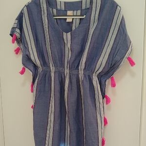 Cat & Jack XL girls teen youth women * striped tunic top/swimsuit beach cover